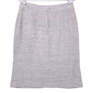 Forth & Towne‎ Allegory Linen Silk Pencil Skirt Sz 10 Gray Office Minimalist